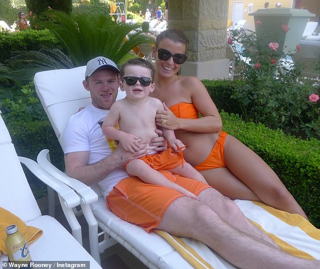 He hailed the WAG the 'best wife and mum' as he uploaded a series of photos of her in bikini's to his Instagram