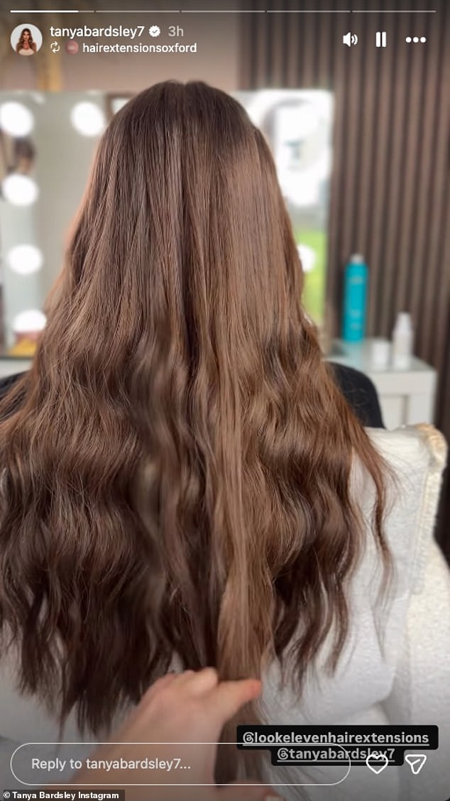 She shared a clip of her new long locks which were styled to perfection