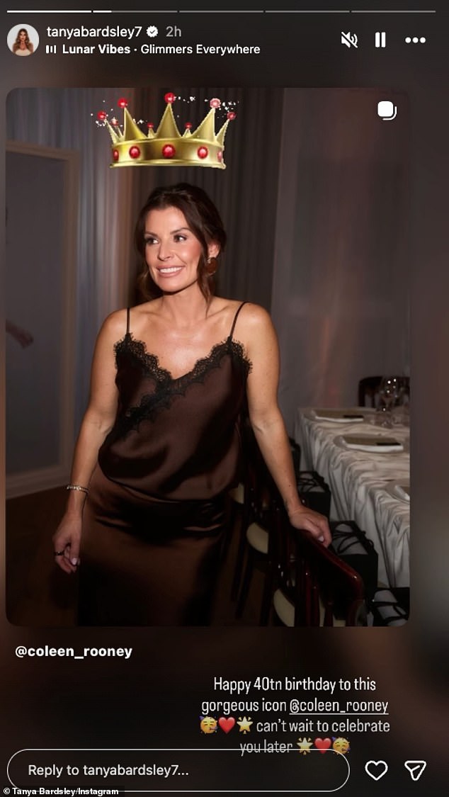 She also posted a tribute to Coleen on her Instagram Stories which read: 'Happy birthday to this gorgeous icon, can't wait to celebrate with you later'.