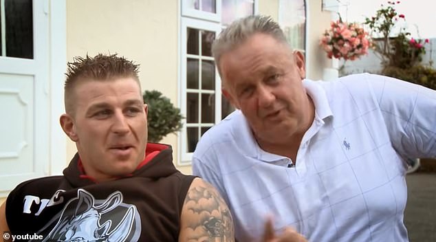 Cage fighter Tony is pictured outside the caravan he shared with Danielle on an episode of My Big Fat Gypsy Wedding