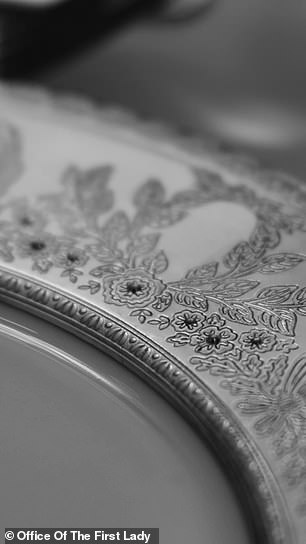 A glimpse of the possible place settings for the royal state dinner later this month