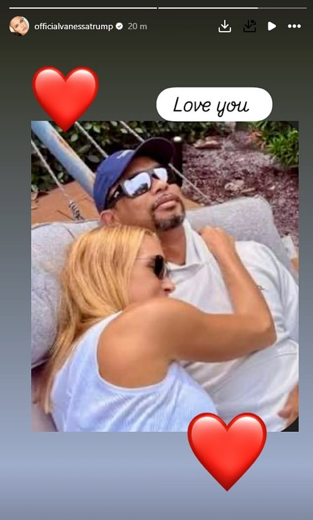 Vanessa Trump shared a public message of support for boyfriend Woods on Friday