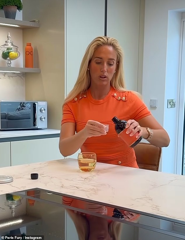 She also showcased her modern kitchen while revealing she's now on a health kick since moving to the rural retreat