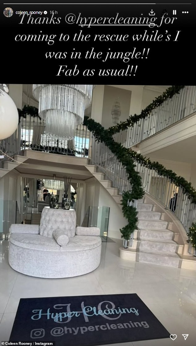 Coleen gave fans a look at their grand entrance hall in one Instagram photo