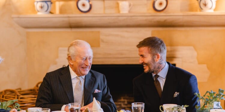 King Charles joined by David Beckham as pair help design new Chelsea Flower Show garden