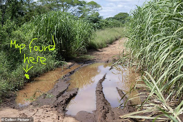 Picture shows the site where the crumpled map that Lorna was carrying was found