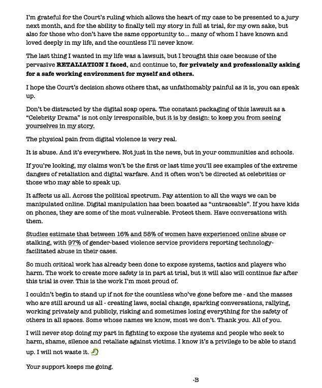 The actress took to her Instagram stories on Friday to offer her own response as she also slammed the 'online abuse' she has faced