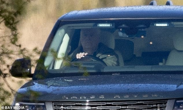 The former prince had been spotted driving his Range Rover alone into Marsh Farm earlier on Thursday