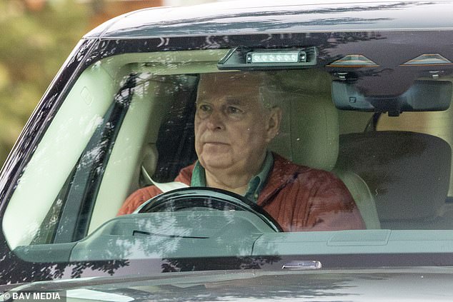 He also visited the property on Wednesday, looking downcast as he drove around the Sandringham estate
