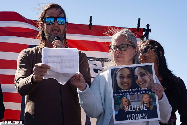 The protesters demanded to know exactly what happened behind the sprawling home's gates as rumours swirl of a cover-up to protect billionaire Epstein