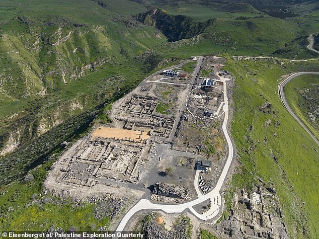 The ancient city of Hippos in Israel, with the cathedral’s location marked within the circle. Researchers have called this area the 'cradle of Christianity'