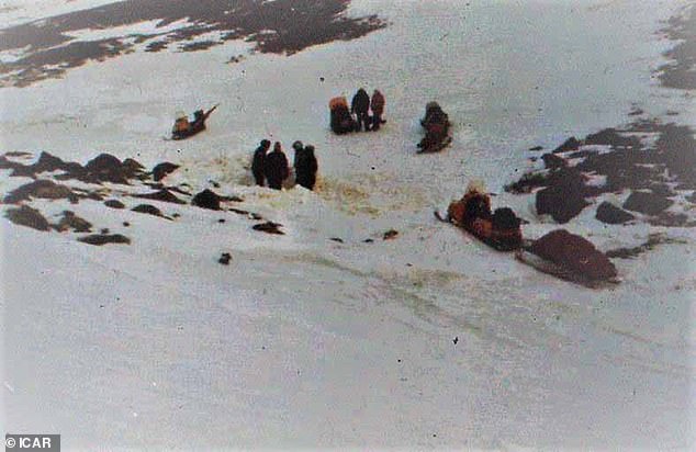 Only one man survived the disaster. Picture shows rescuers at the scene of the incident