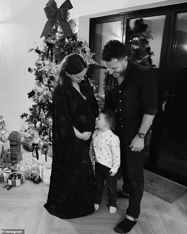 The couple, who married in 2012 and are already parents to son Leo, four, previously suffered a heartbreaking miscarriage (pictured with their son Leo)