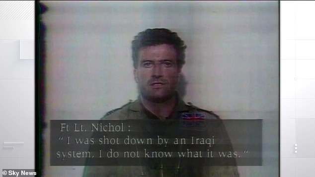 Pictured: former RAF pilot John Nichols, who shot down alongside Peters in 1991