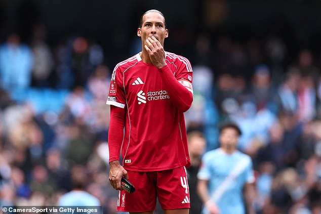 Virgil van Dijk was another Liverpool living legend who endured an afternoon to forget