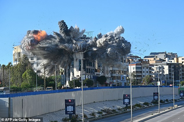 The war in Iran began on February 28, which led to the almost immediate closure of the Strait of Hormuz (Pictured: Israeli strike on building in Beirut, Lebanon, on March 31, 2026)