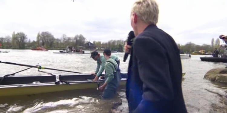 Jamie Laing suffers major wardrobe malfunction live on Channel 4 during boat race