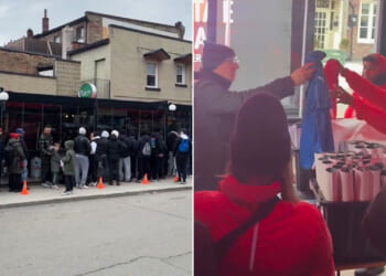 Fans wait in huge queues to ‘swap Italy shirts for rival nation’s tops' after failure to qualify for World Cup