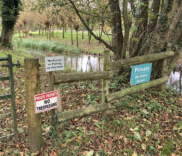 The couple will now have to persuade a government-appointed planning inspector next month that they are within their rights to withdraw long-standing access to the track (pictured)