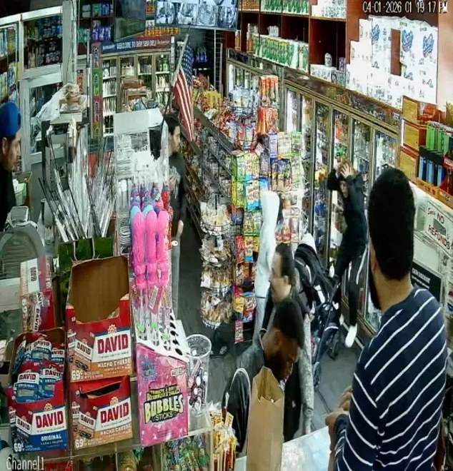 Horrific surveillance footage captured the moment Lianna Moore realized her seven-month-old baby had been shot dead by a stray bullet in Brooklyn on Wednesday