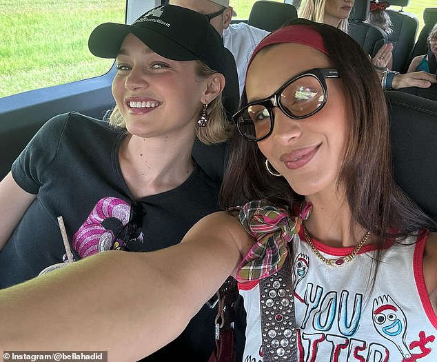 'To be named in those files, I think I was 20-21 at the time he would have written that email - is disturbing, and I want to state unequivocally that I have never had any affiliation with that disgusting human being,' she said; Hadid and sister Bella seen above