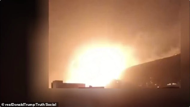 Trump said earlier on Truth Social that US forces had 'terminated' several of Iran's military leaders, sharing footage appearing to show an airstrike taking out top IRGC commanders