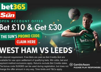 Score £30 in free bets for West Ham vs Leeds