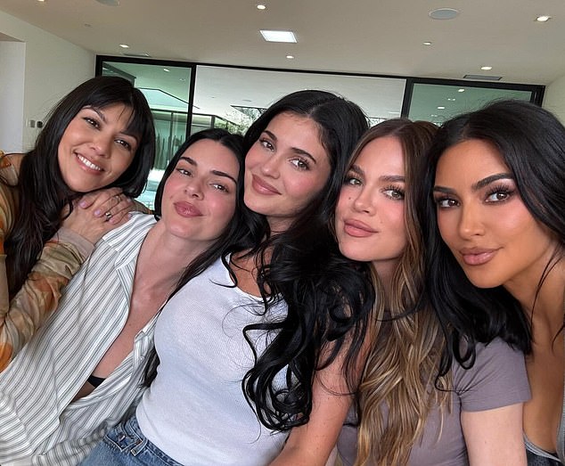 She reposted a snapshot with all four of her sisters, originally shared by Khloe Kardashian
