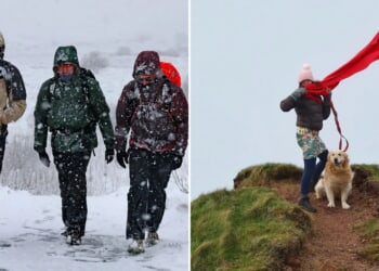 Storm Dave lashes Britain with 93mph winds as 'heavy & widespread' showers to cause more travel misery today