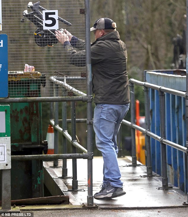 He drove the half mile from his bail address in a quiet cul-de-sac in the market town of Otley to the Ellar Ghyll household waste recycling centre to dispose of the junk (pictured)
