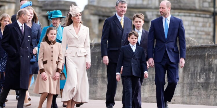 George, Charlotte & Louis join Kate & William for Easter Sunday service