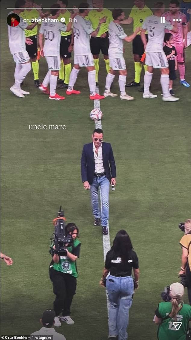 After he performed during the opening of David's  Inter Miami team's new Freedom Park Stadium, Cruz Beckham lovingly referred to him as 'Uncle Marc'