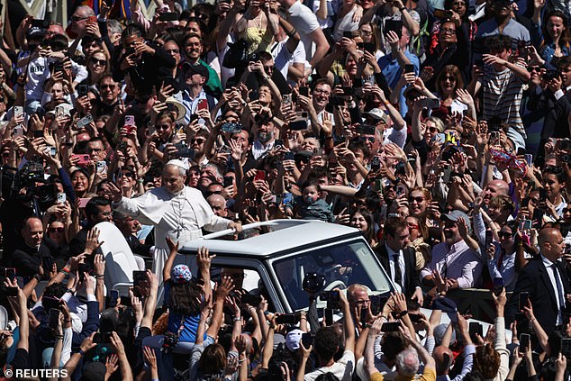 The pope, who has strongly denounced Trump's war in Iran, deplored to the thousands gathered in St. Peter's Square that people 'are growing accustomed to violence, resigning ourselves to it and becoming indifferent'