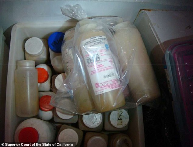 Authorities found and disposed of more than 5,000 tons of biowaste in the Reedley lab. Blood and plasma in the lab are pictured