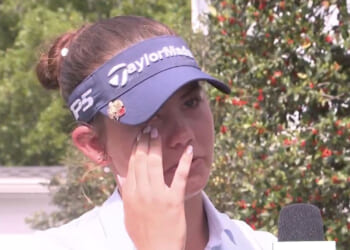 Teen golf star Asterisk Talley breaks down in tears in interview after Augusta hell as Bryson DeChambeau consoles her