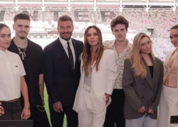 Beckham family put on a united front in Miami for David's 'incredible' milestone after Brooklyn takes tense phone call
