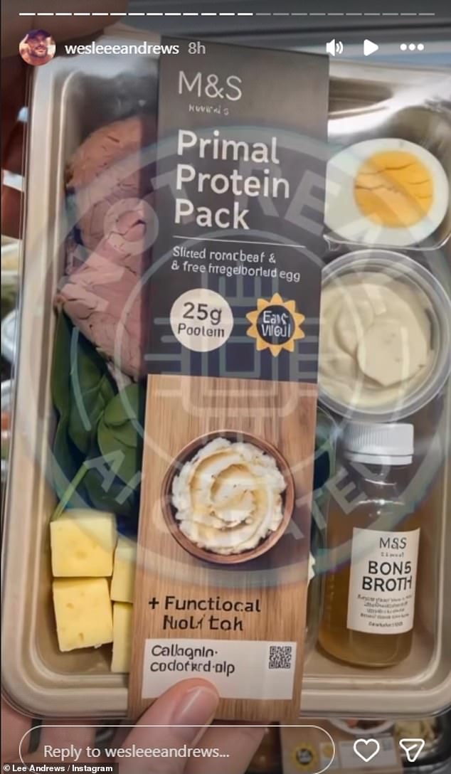 On Sunday, Lee uploaded a clip on his Insta stories checking out lunches from their supermarket's new High Protein range
