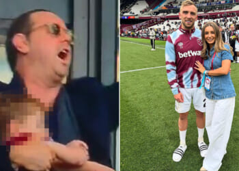 Danny Dyer spotted proudly singing X-rated song about his daughter Dani during West Ham's epic FA Cup clash vs Leeds