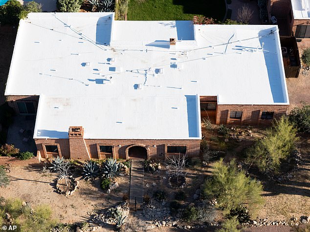 Various pieces of evidence have also been found at the home (pictured) and in the surrounding area, including drops of blood on Nancy's front porch, a torn-down doorbell camera, and various gloves