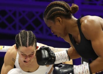 Caroline Dubois unifies lightweight division with unanimous decision win after flooring bloodsoaked Terri Harper