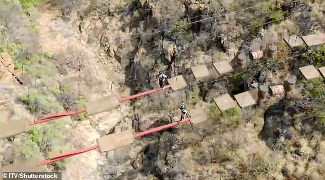 Meanwhile high above their heads comedian Seann Walsh and pop singer Sinitta are not in much better shape during their trial