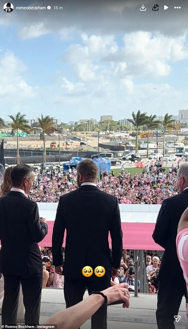 His sons were also quick to show their support, with Romeo sharing a picture of his father at the stadium, while Cruz shared a number of snaps of the venue
