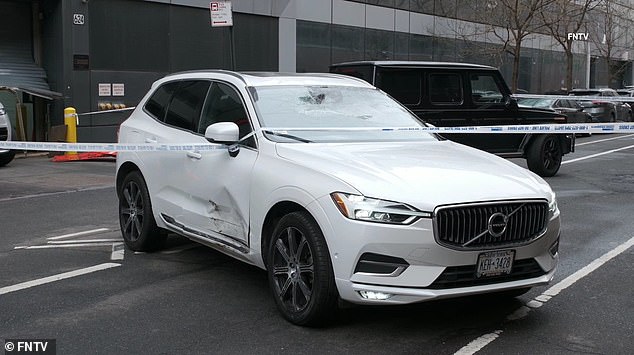 A white 2018 Volvo XC60 currently selling for around $20,000, sustained damage to the driver side door and a smashed front windshield as its owner said he's 'shocked'