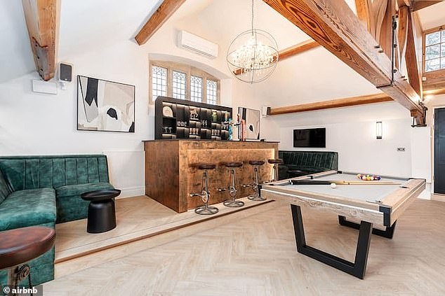 Guests also have access to a cocktail bar and pool table