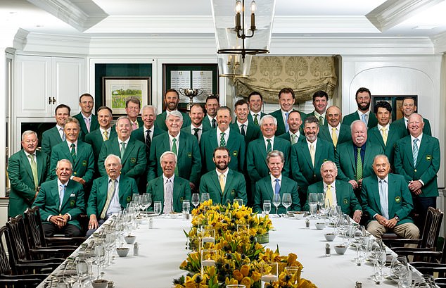 Last year's champions dinner photo, hosted by Scottie Scheffler (centre)