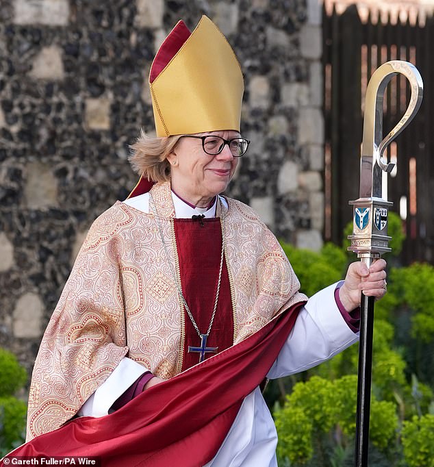 Dame Sarah Mullally, the newly installed first woman Archbishop of Canterbury