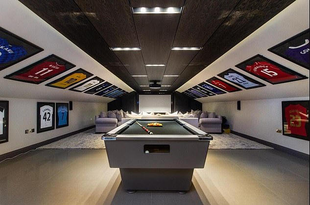 The house, which featured a games room with various signed framed players' shirts on the wall was finally snapped up for almost £2.7million
