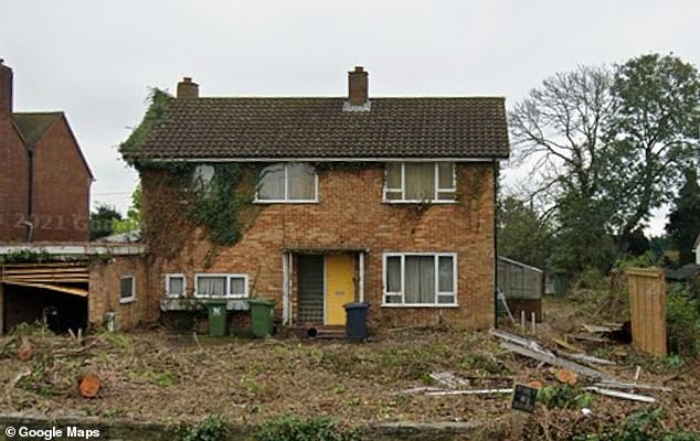 Image shows the property in 2023 before it was demolished and a six-bedroom home built in its place
