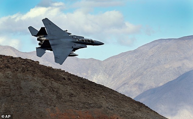 An F-15E Strike Eagle like the one that was struck down on Friday is pictured