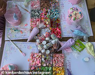 She included snaps of the kids' hands as they made custom cake-inspired crafts